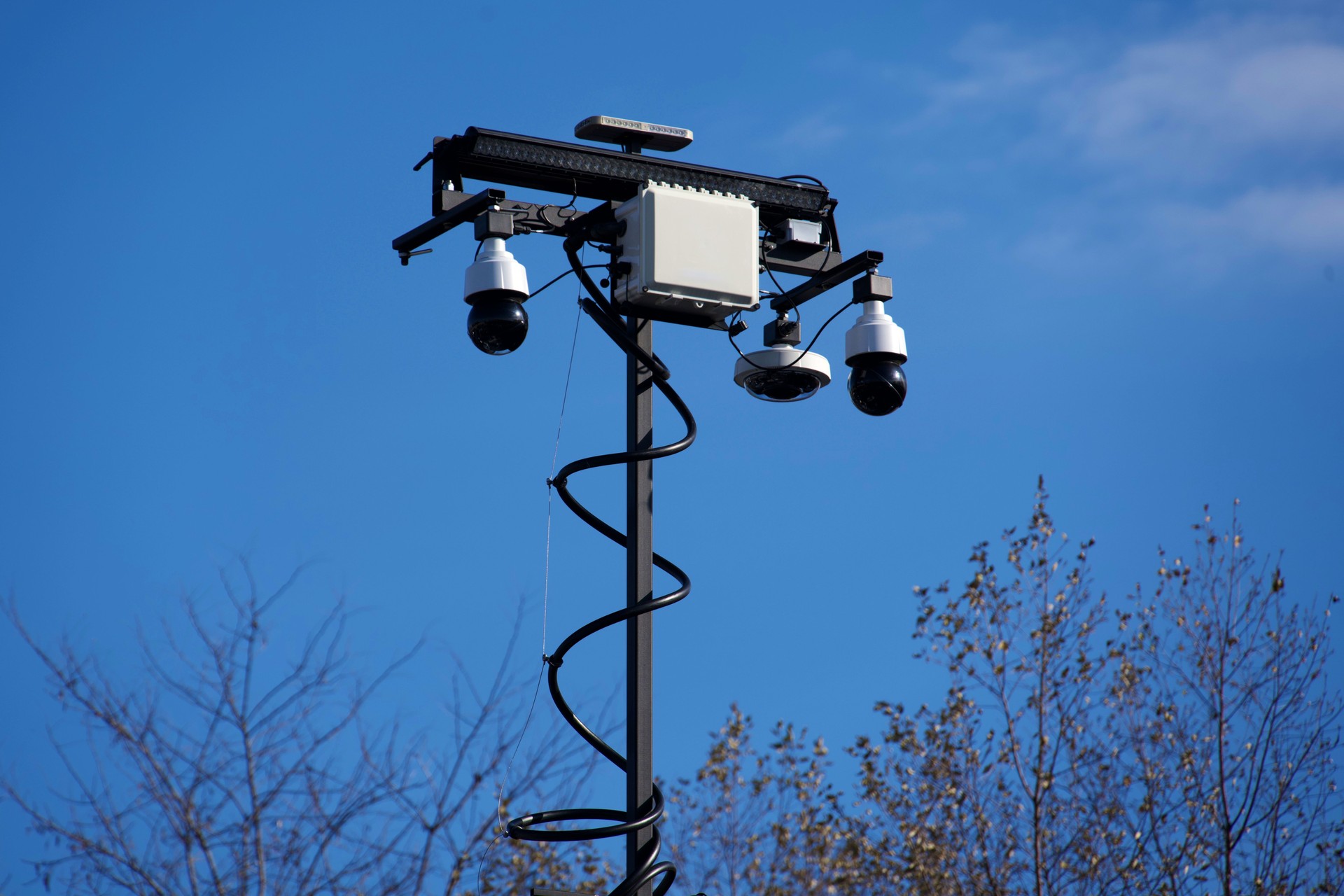 Security Cameras On a Pole